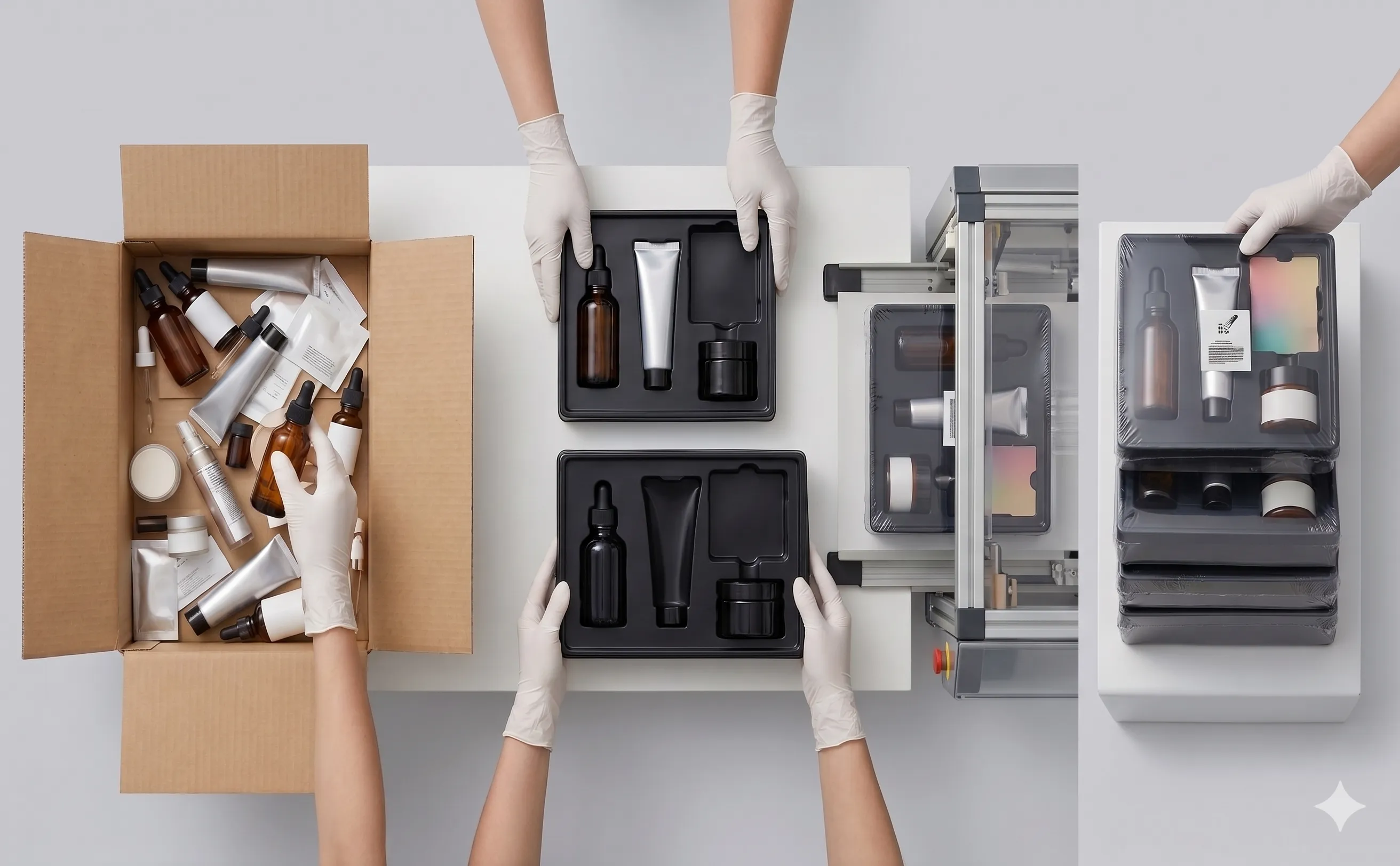 Co-packing and packaging process