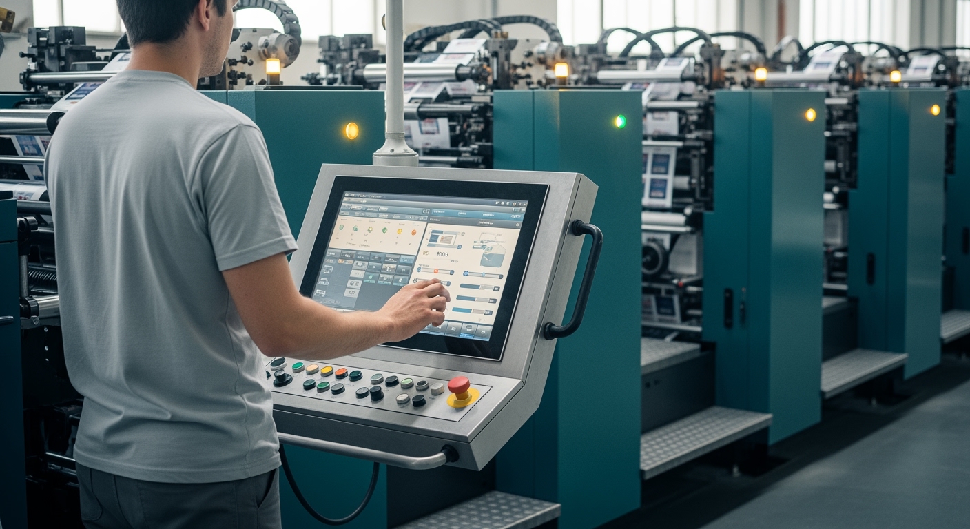 Nowoczesna maszyna drukarska do produkcji etykiet