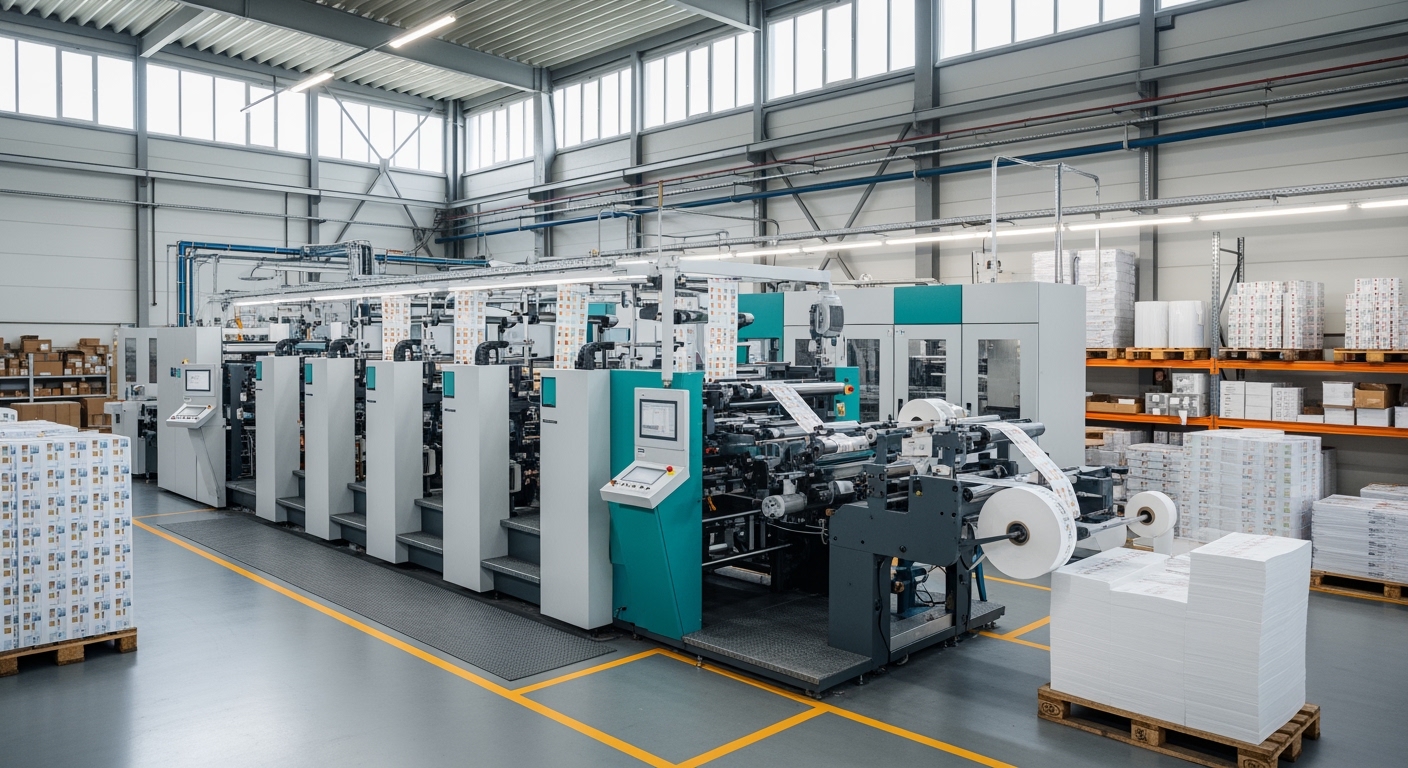 Nowoczesna maszyna drukarska do produkcji etykiet