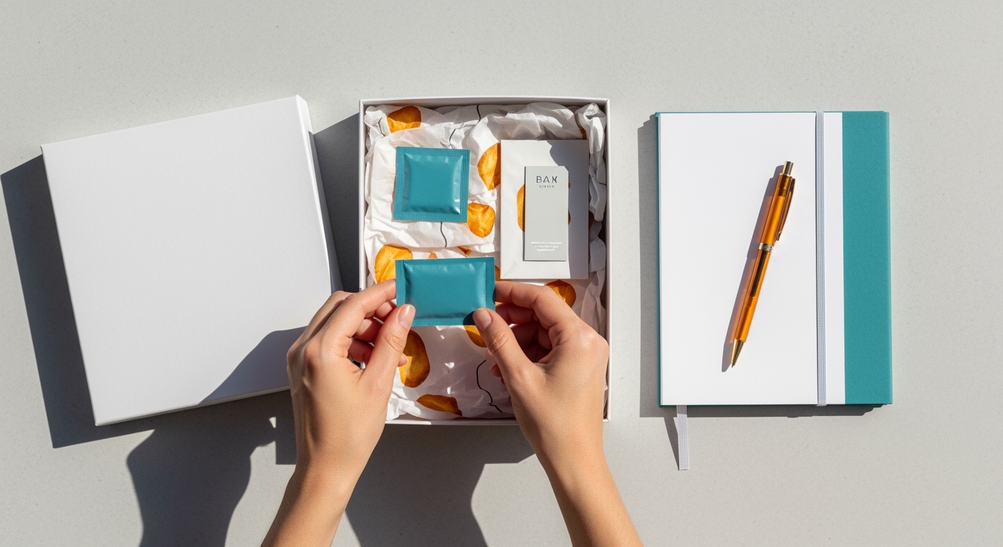 Kompozycja zestawów promocyjnych i prezentowych w eleganckich opakowaniach