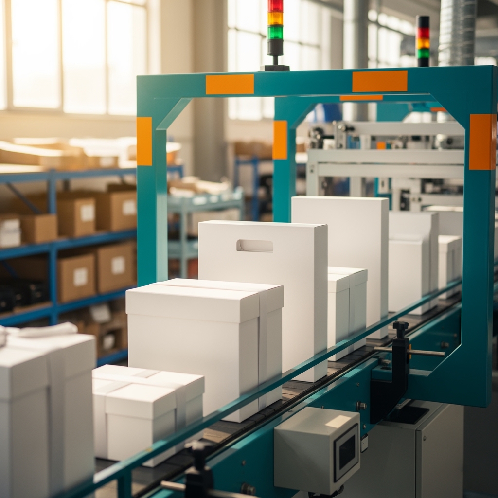 Proces pakowania - pudełka kartonowe